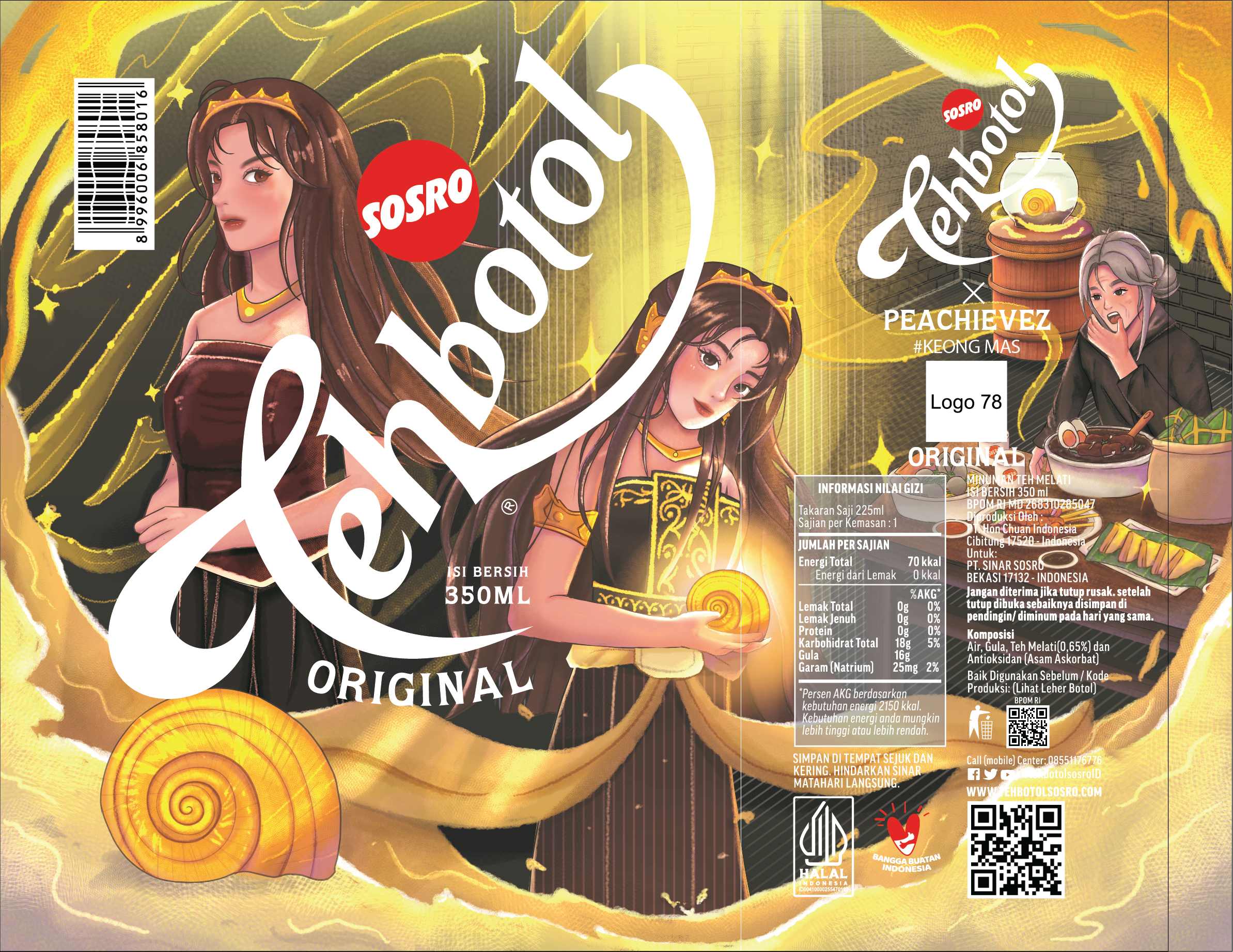 PEACHIEVEZ - Design Kemasan Tehbotol Botol 350 ml.png